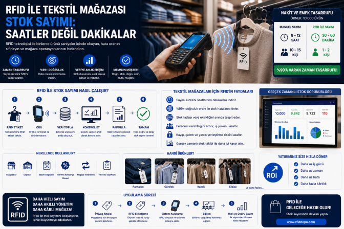 RFID ile Tekstil Mağazası Stok Sayımı: Saatler Değil Dakikalar