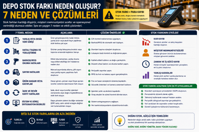 Depo Stok Farkı Neden Oluşur? 7 Neden ve Çözümleri 2026